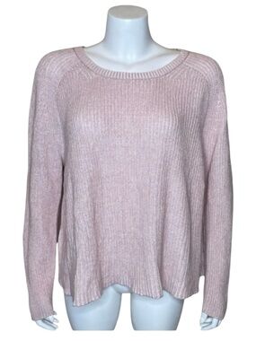 Eileen Fisher Tencel Knit Sweater L Pullover Swing Style Blush Pink